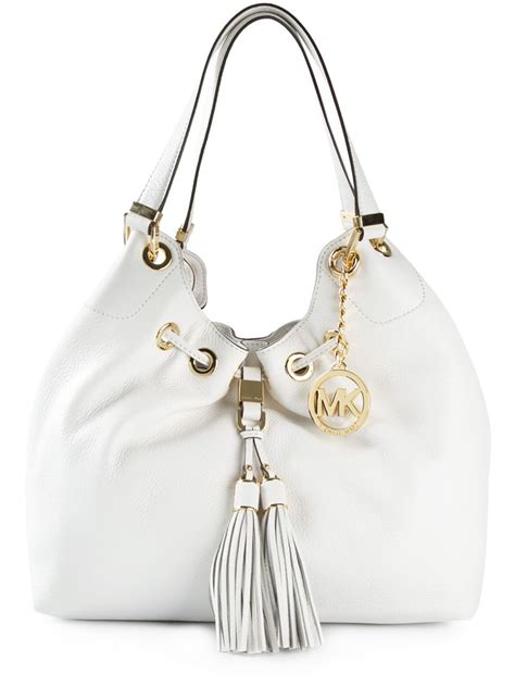 white michael kors shoulder purse|Michael Kors white shoulder bag.